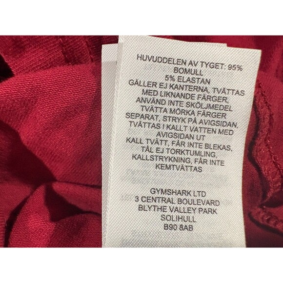 Gymshark Fraction Cropped T-shirt Womens Red Activewear Athleisure Tee Sz S - Picture 9 of 9